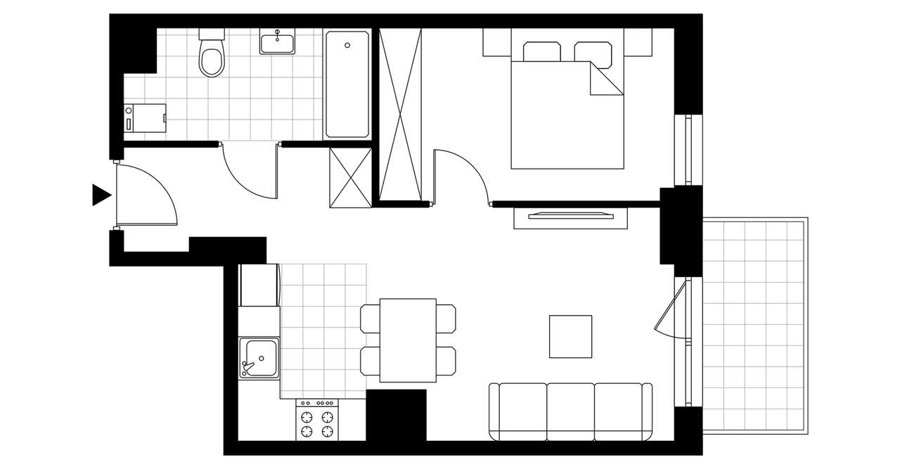 2-pokojowe mieszkanie 37m2 Bez Prowizji - Pełny obrazek: 3/8