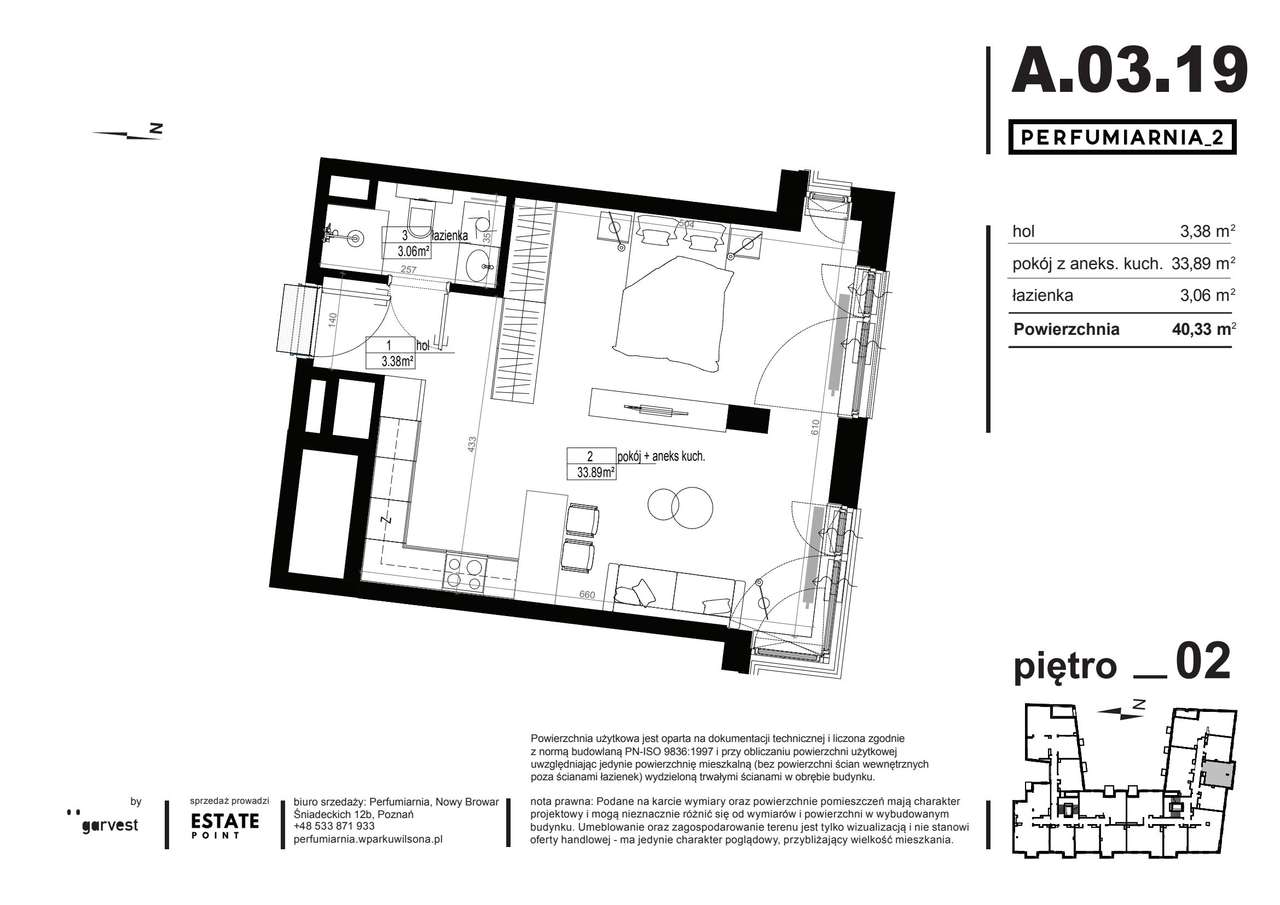 Perfumiarnia 2 | mieszkanie 40,33  m² | A.03.19 - Pełny obrazek: 2/7