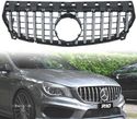 GRELHA FRONTAL LOOK AMG GT PARA MERCEDES CLA C117 PRETO CROMO 16-18 - 1