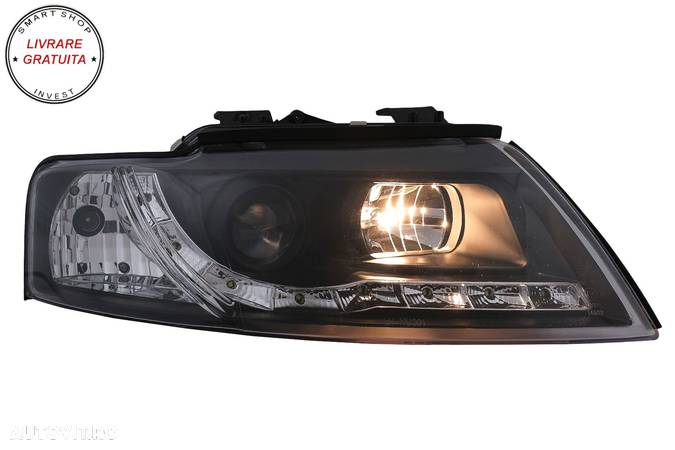 Faruri LED DRL Audi A4 Cabriolet B6 8H7 8HE (2002-2006) Negru- livrare gratuita - 11