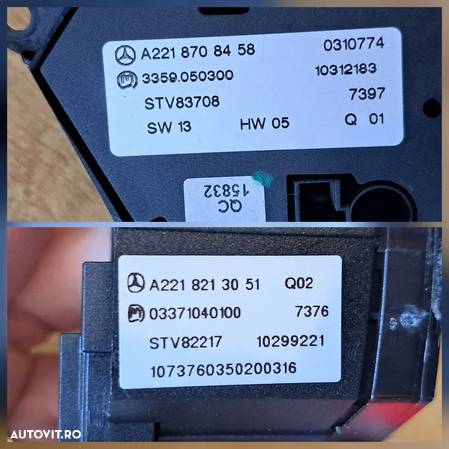 Panou comutator comanda geam portbagaj reglare oglinzi panou comanda comutator geam perdeluta stg dr spate comutator scaune incalzire ventilatie stg dr spate modul comanda scaune si inchidere centralizata stg fata mercedes S class w221 - 9