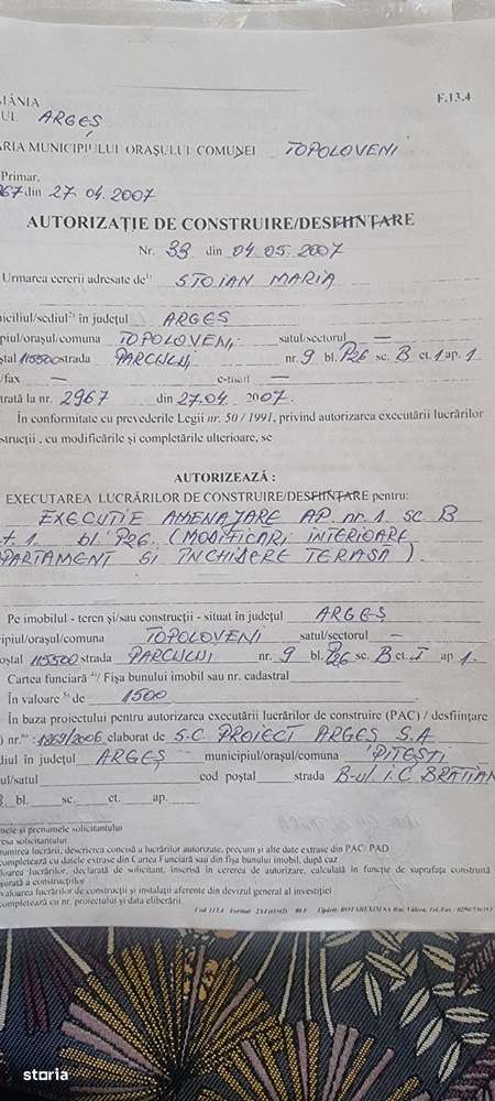 Vand apartament 4 cam. ,Topoloveni, etaj 1, ultracentral, langa Profi-12