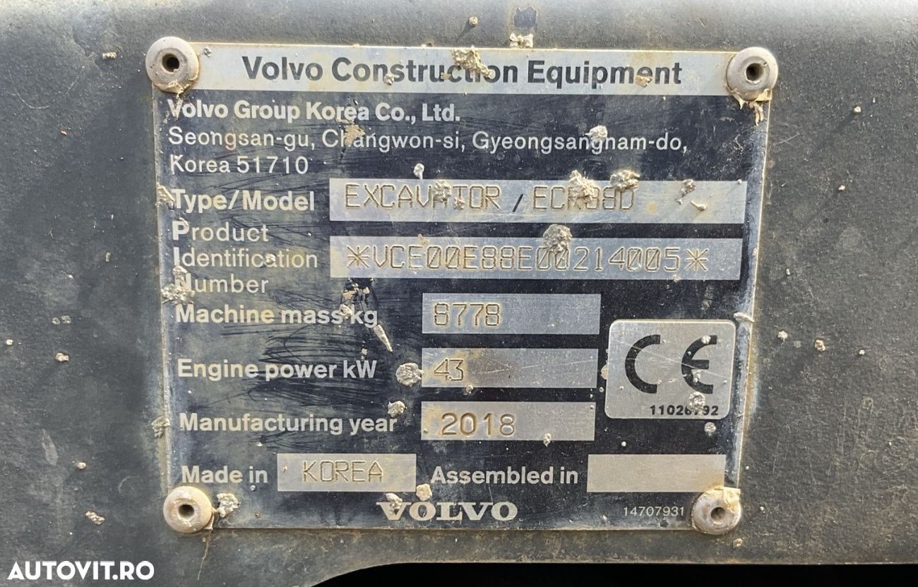 Volvo ECR88D Excavator pe Senile - 5