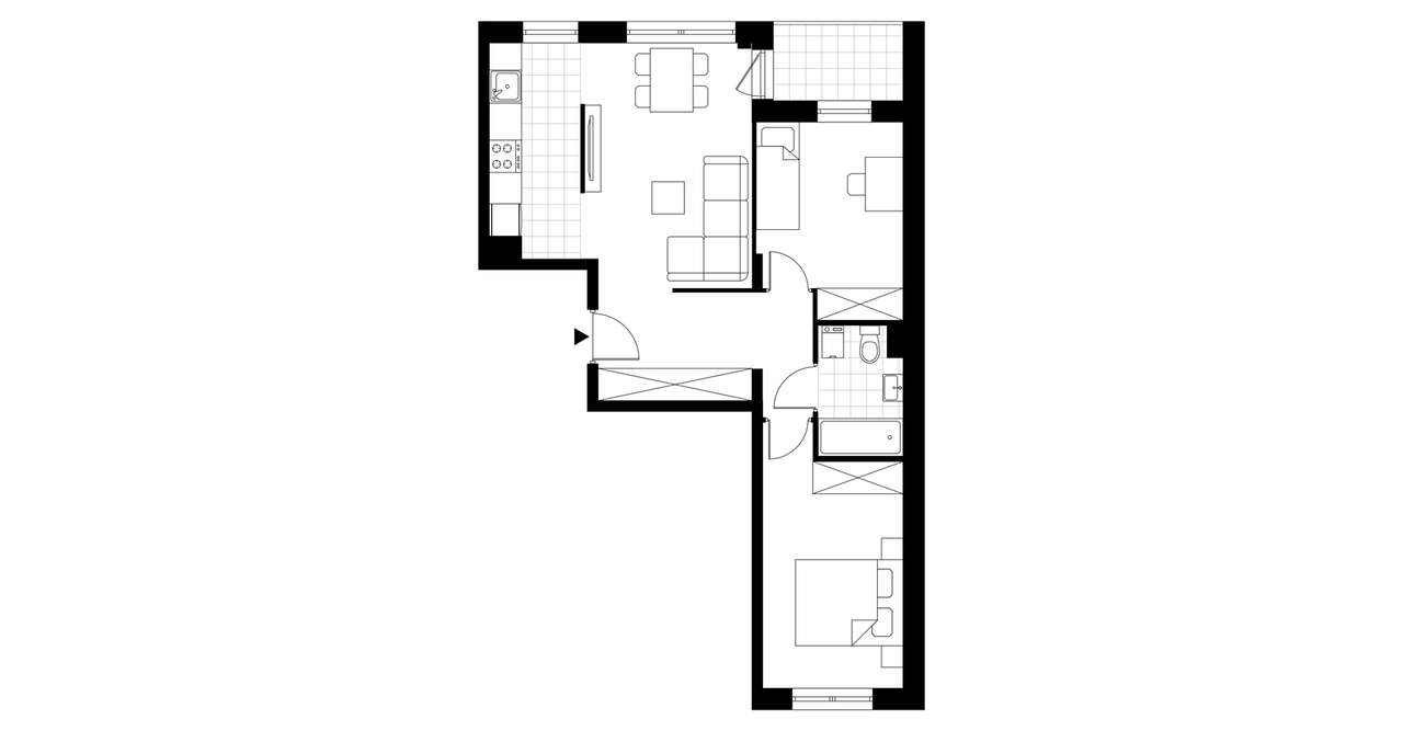 3-pokojowe mieszkanie 63m2 + loggia Bezpośrednio - Pełny obrazek: 3/8
