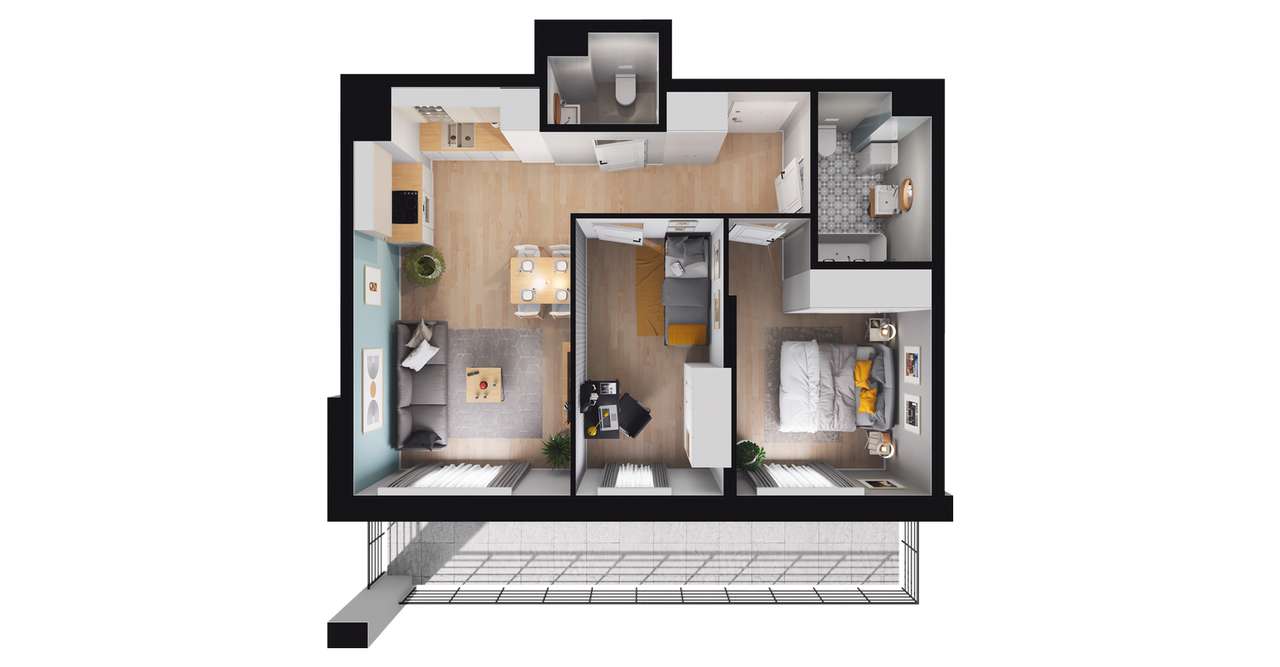 3-pokojowe mieszkanie 51m2 + balkon Bez Prowizji - Pełny obrazek: 2/8