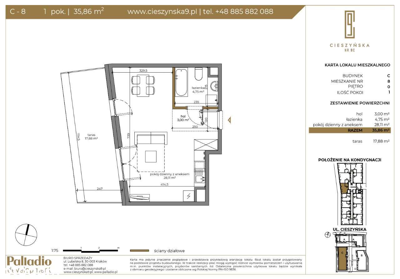 C-8, 36m2, Cieszyńska 9, Krowodrza - Pełny obrazek: 2/7