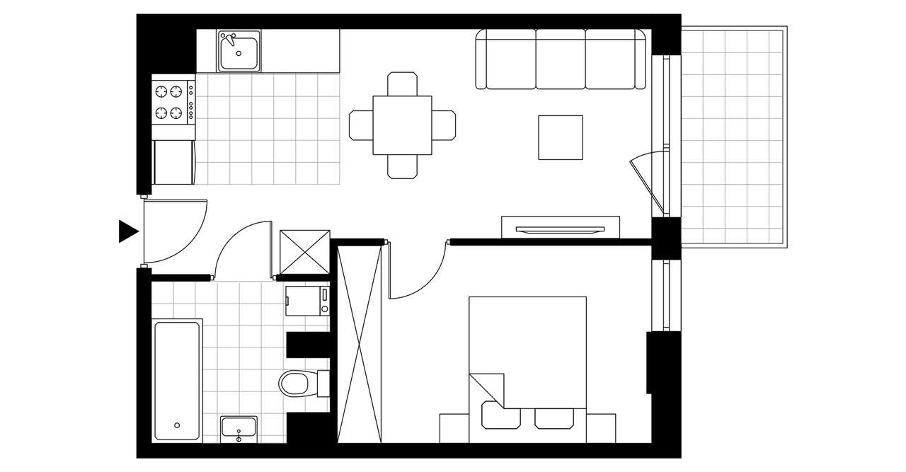 2-pokojowe mieszkanie 37m2 Bez Prowizji - Pełny obrazek: 3/8