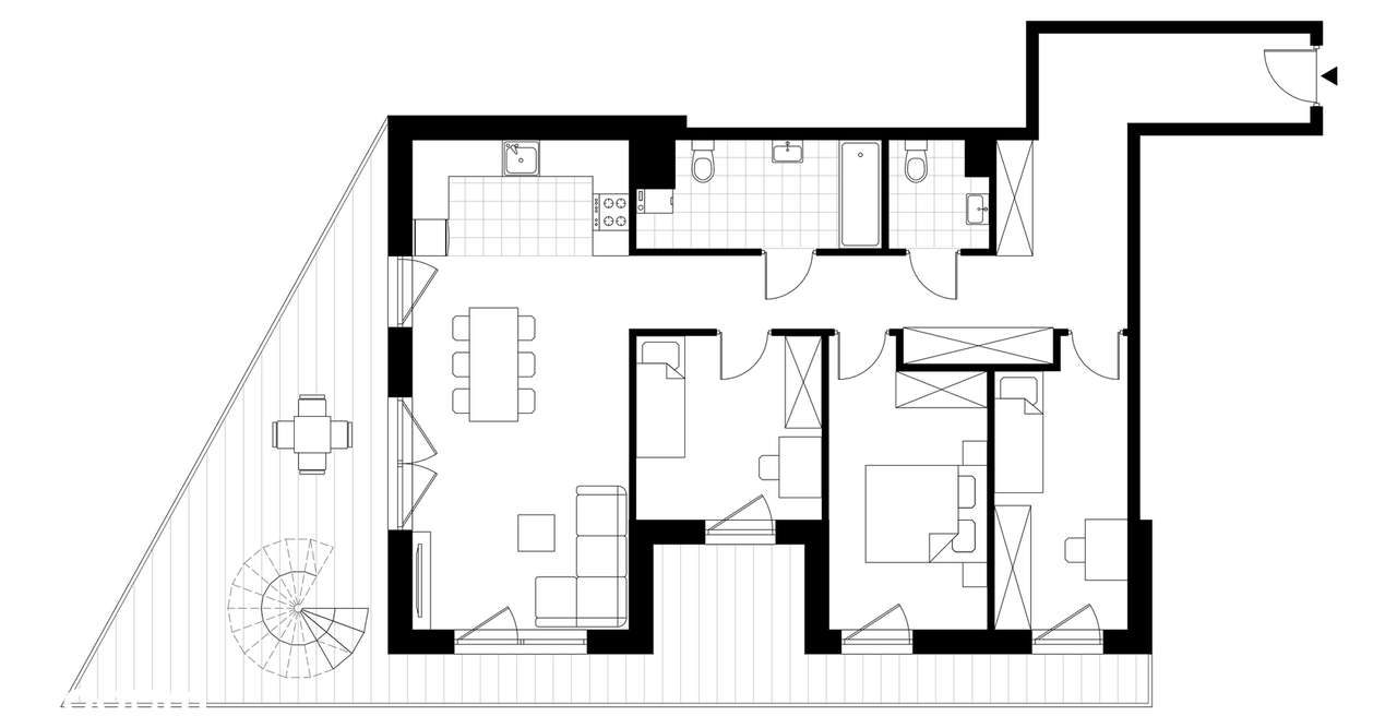 4-pokojowe mieszkanie 98m2 + loggia Bezpośrednio - Pełny obrazek: 3/8