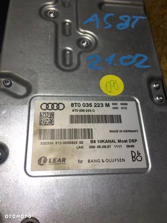 AUDI A5 8T WZMACNIACZ BANG&OLUFSEN 8T0035223M - 8