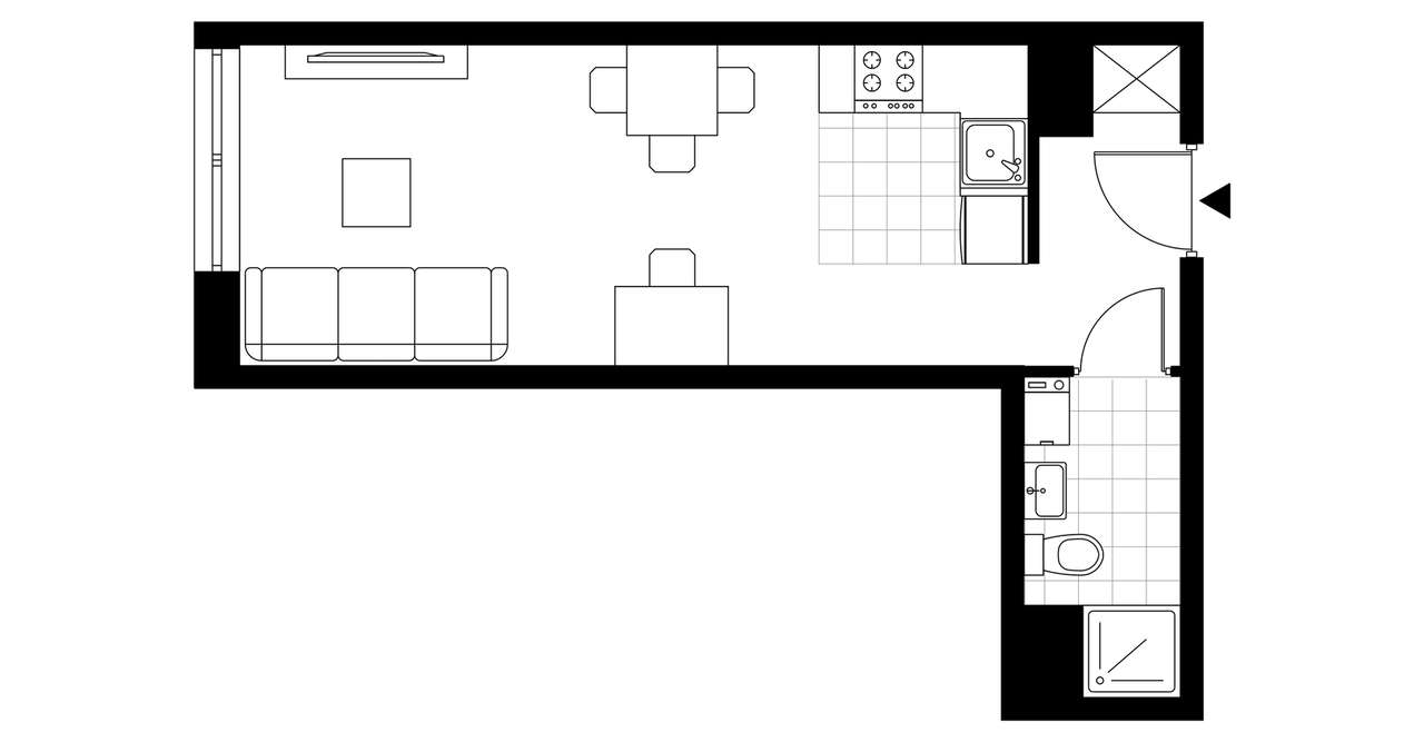 1-pokojowe mieszkanie 25m2 Bez Pośredników - Pełny obrazek: 3/8