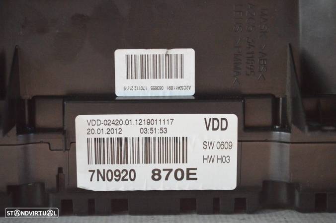 QUADRANTE ROTAÇÕES MOSTRADORES PAINEL INSTRUMENTOS VW VOLKSWAGEN 7N0920870E 7N0920870 VDD0242001 1219011117 A2C53439022 VW VOLKSWAGEN SHARAN II 2 MK2 7N1 7N2 - 7