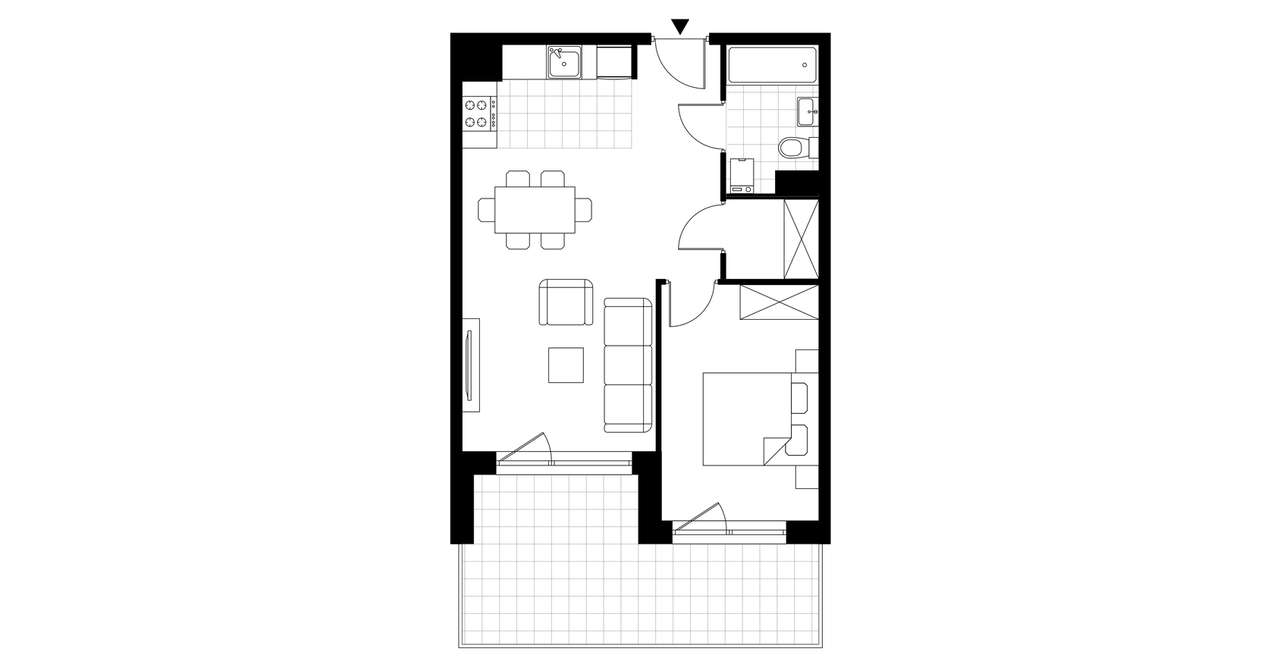 2-pokojowe mieszkanie 46m2 + balkon Bezpośrednio - Pełny obrazek: 2/7
