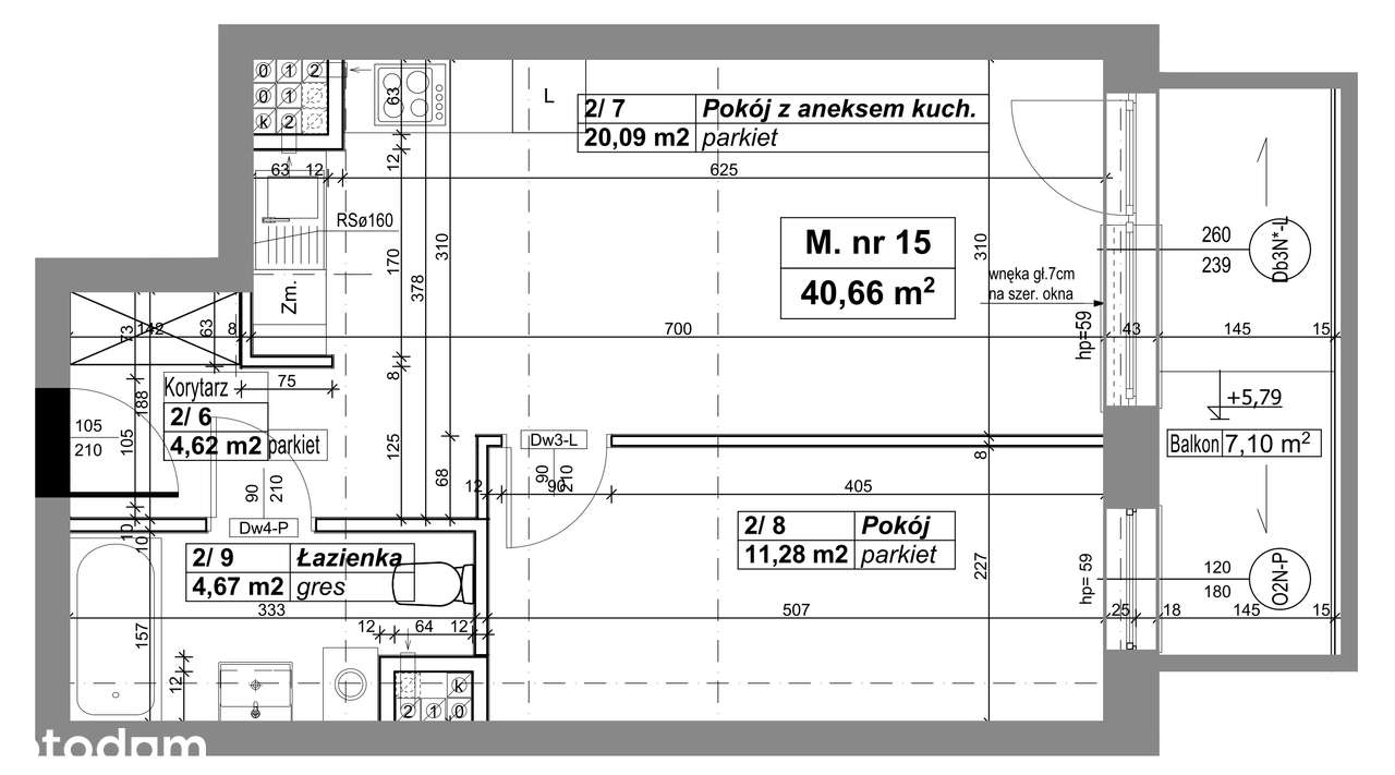 Osiedle przy Lesie | Bud. A | M. nr 15 | 40,66 m2 - Pełny obrazek: 2/7