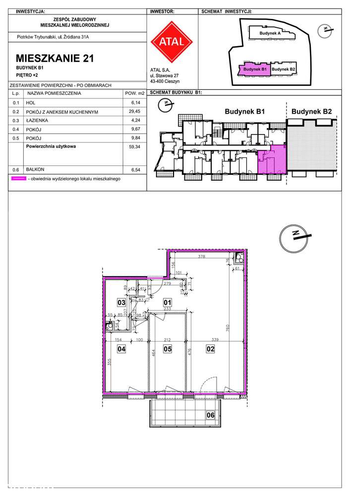 3-pokojowe mieszkanie 59m2 + balkon Bezpośrednio - Pełny obrazek: 2/8