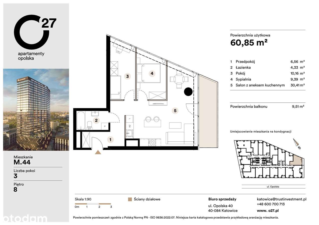 3-pokojowe mieszkanie 60m2 + balkon Bez Prowizji - Pełny obrazek: 3/10