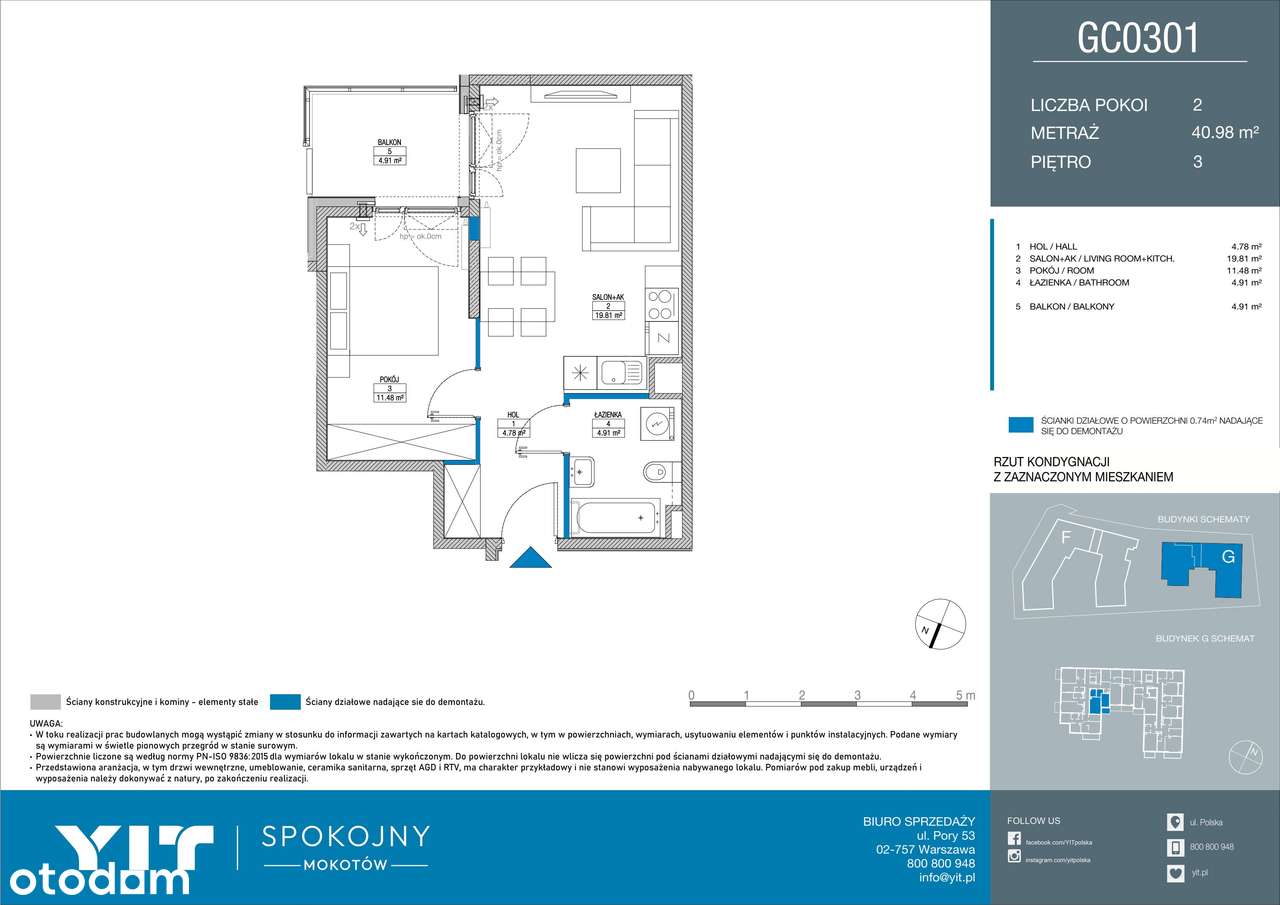 2-pokojowe mieszkanie 40m2 + balkon Bezpośrednio - Pełny obrazek: 2/9