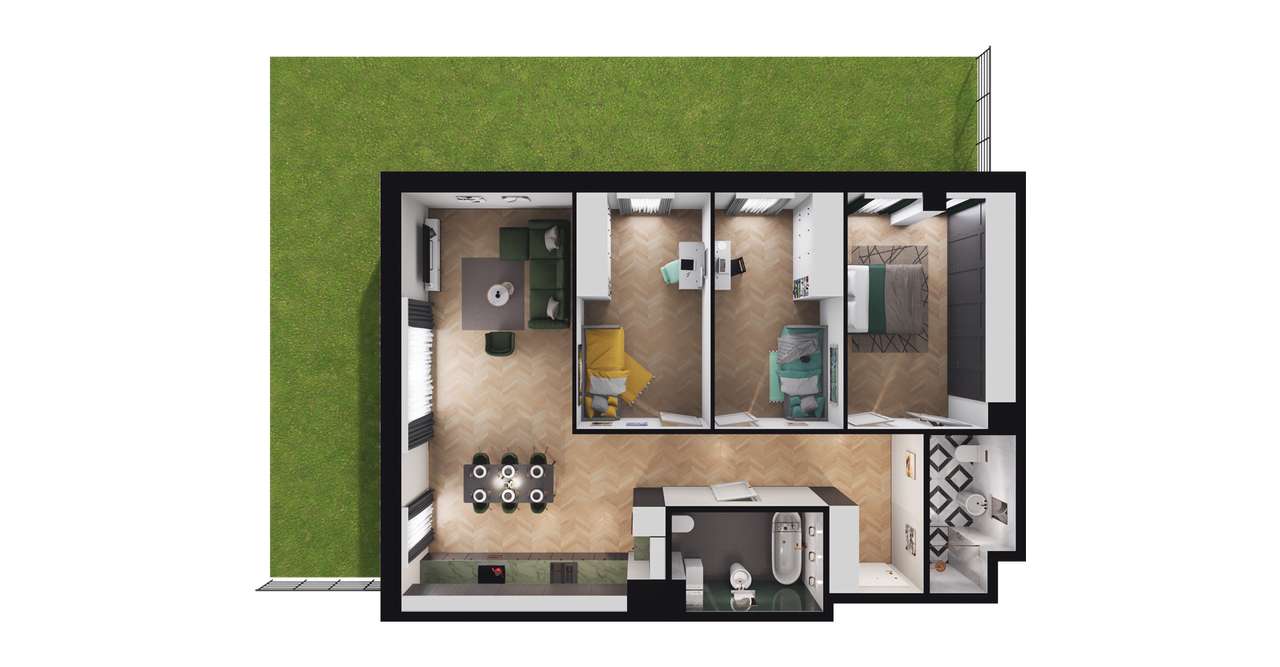 4-pokojowe mieszkanie 83m2 + ogródek Bez Prowizji - Pełny obrazek: 2/7