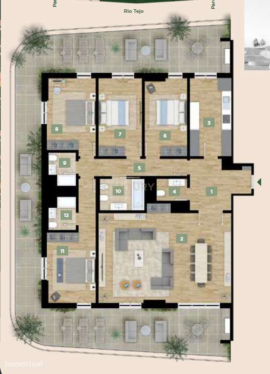 Apartamento T4 MIREAR com Vista Rio-11