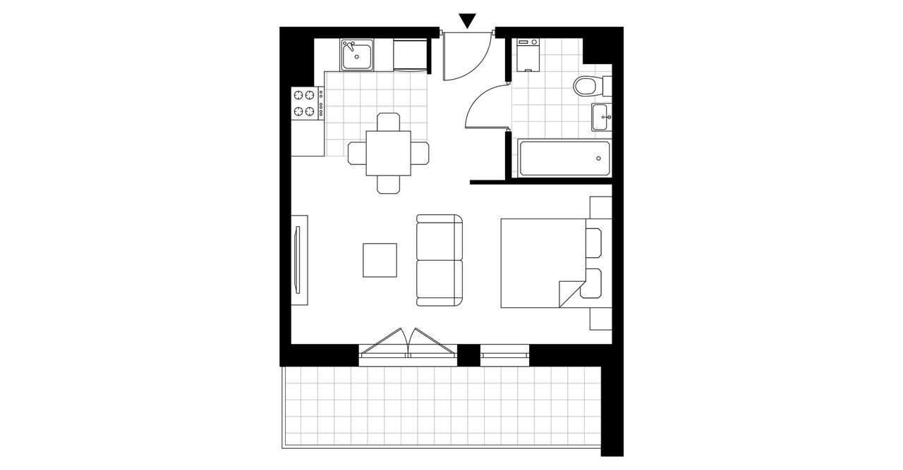 1-pokojowe mieszkanie 30m2 + balkon Bez Prowizji - Pełny obrazek: 3/5