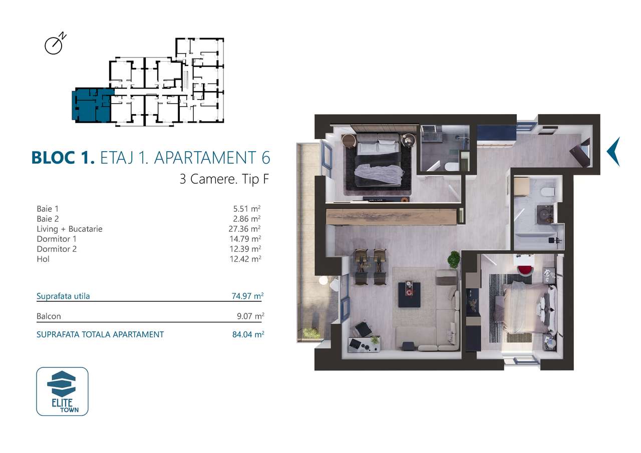 Elite Town Timisoara - Apartament 3 camere | TORONTALULUI-15