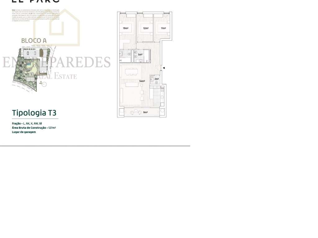 Apartamento T3 com varanda e garagem em condomínio fechado - Le Par...-27