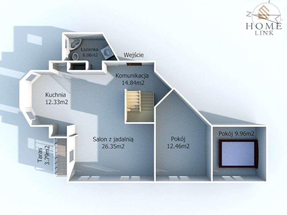Mieszkanie dwupoziomowe z kominkiem!-7
