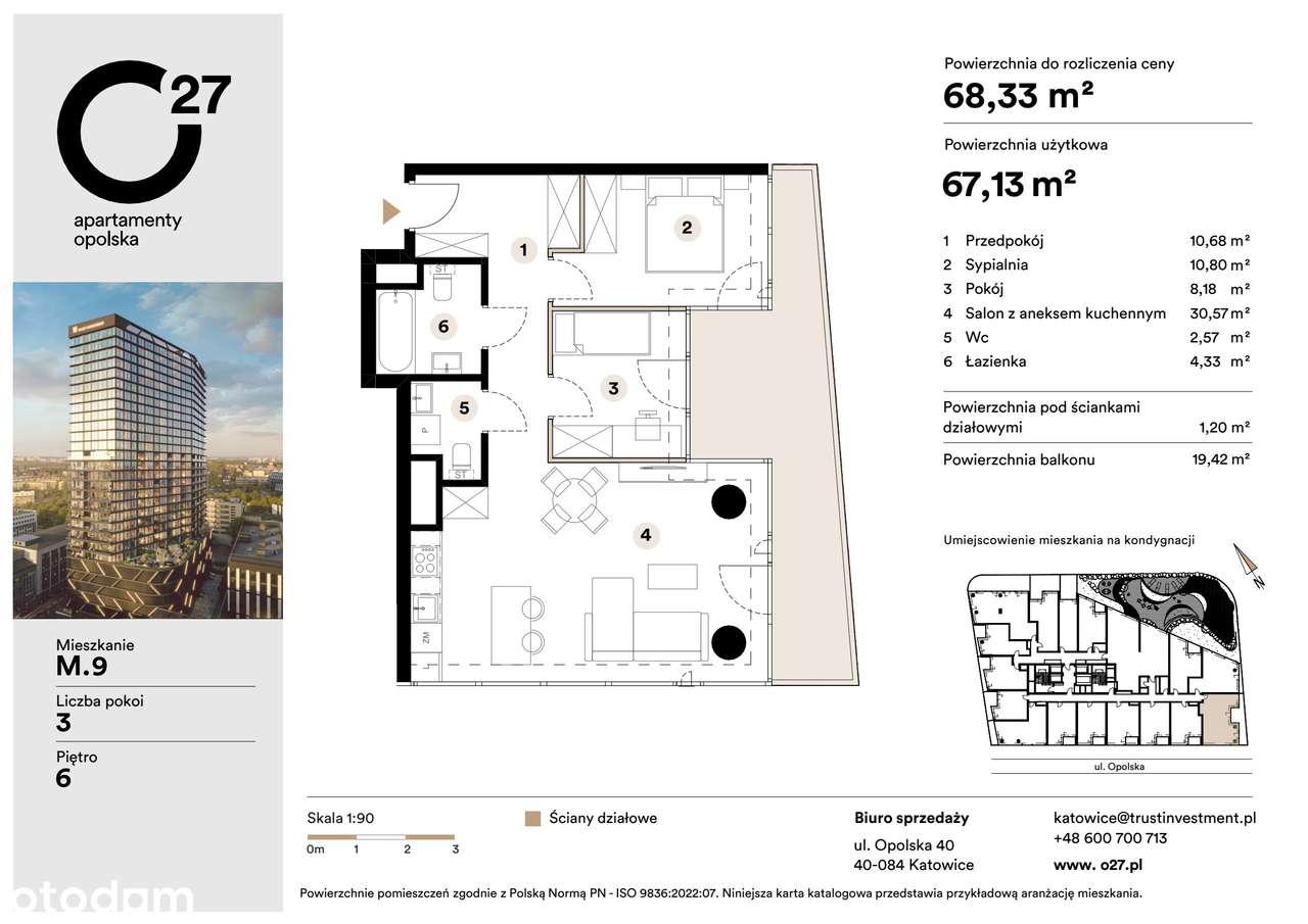3-pokojowe mieszkanie 67m2 + balkon Bezpośrednio - Pełny obrazek: 2/9
