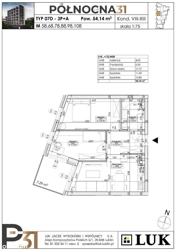 Mieszkanie nr 108 - Pełny obrazek: 2/7