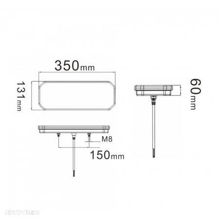 Lampa spate, LED, 6 functii, semnalizare dinamica, cu triunghi, Neon, lampa numar - 5