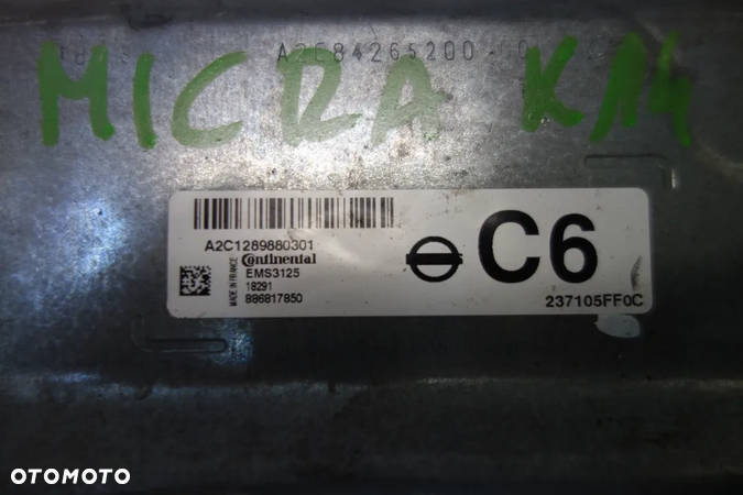 KOMPUTER SILNIKA NISSAN MICRA K14 A2C1289880301 - 5