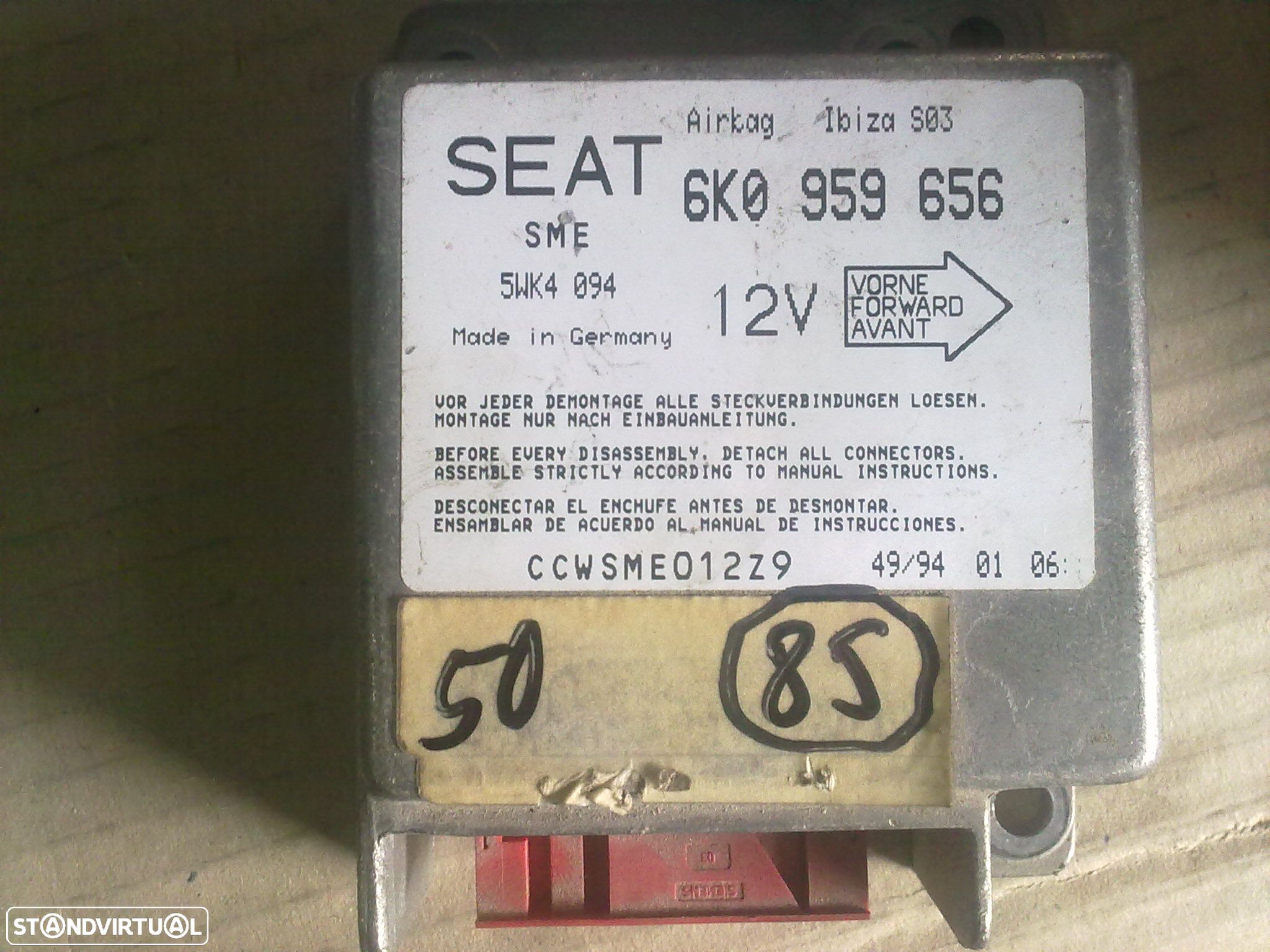 Modulo Airbag 6K0959656 SEAT IBIZA - 1