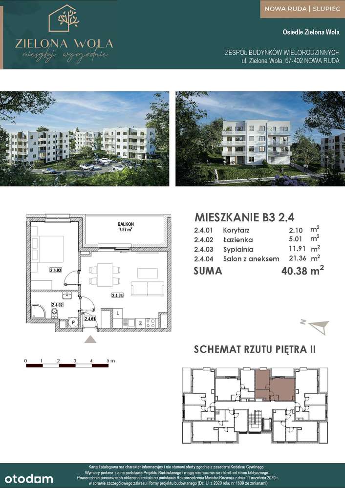 2-pokojowe mieszkanie z balkonem | Zielona Wola, Nowa Ruda-Słupiec