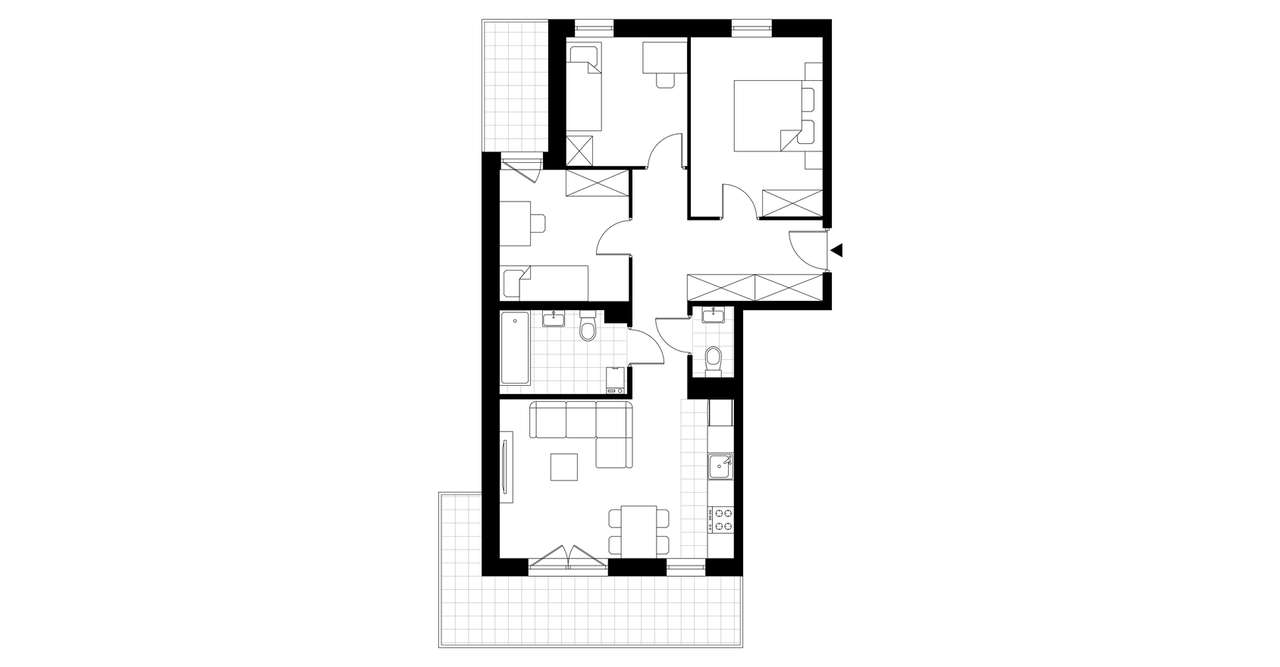 4-pokojowe mieszkanie 67m2 + 2 balkony - Pełny obrazek: 3/8