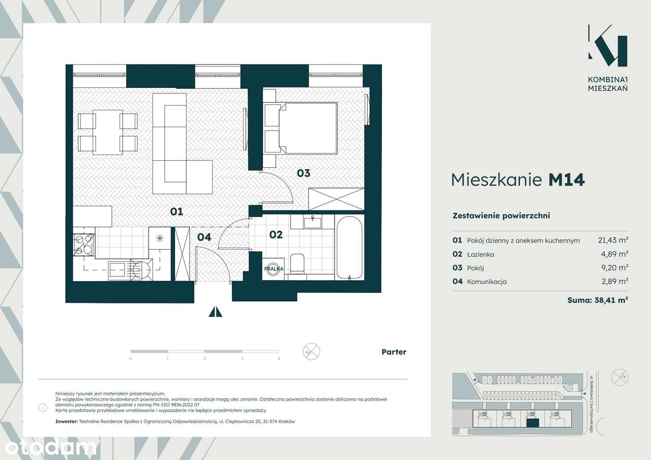 2-pokojowe mieszkanie 38m2 Bez Prowizji - Pełny obrazek: 2/7