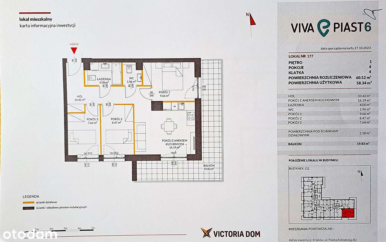 OKAZJA !!! 4 pokoje, 60 m2, duży balkon 20 m2, blisko komunikacji.-5