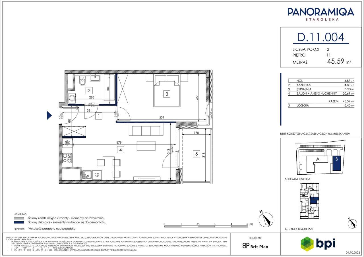 Panoramiqa | mieszkanie 2-pok. | D.11.004 - Pełny obrazek: 2/9