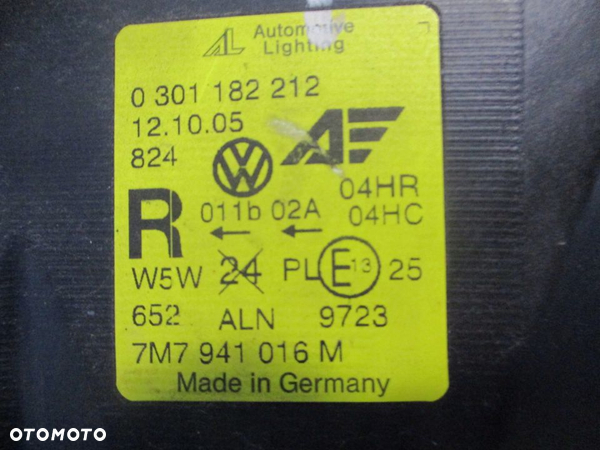 SEAT ALHAMBRA I LIFT 07 R. LAMPA PRAWA 7M7941016M - 3