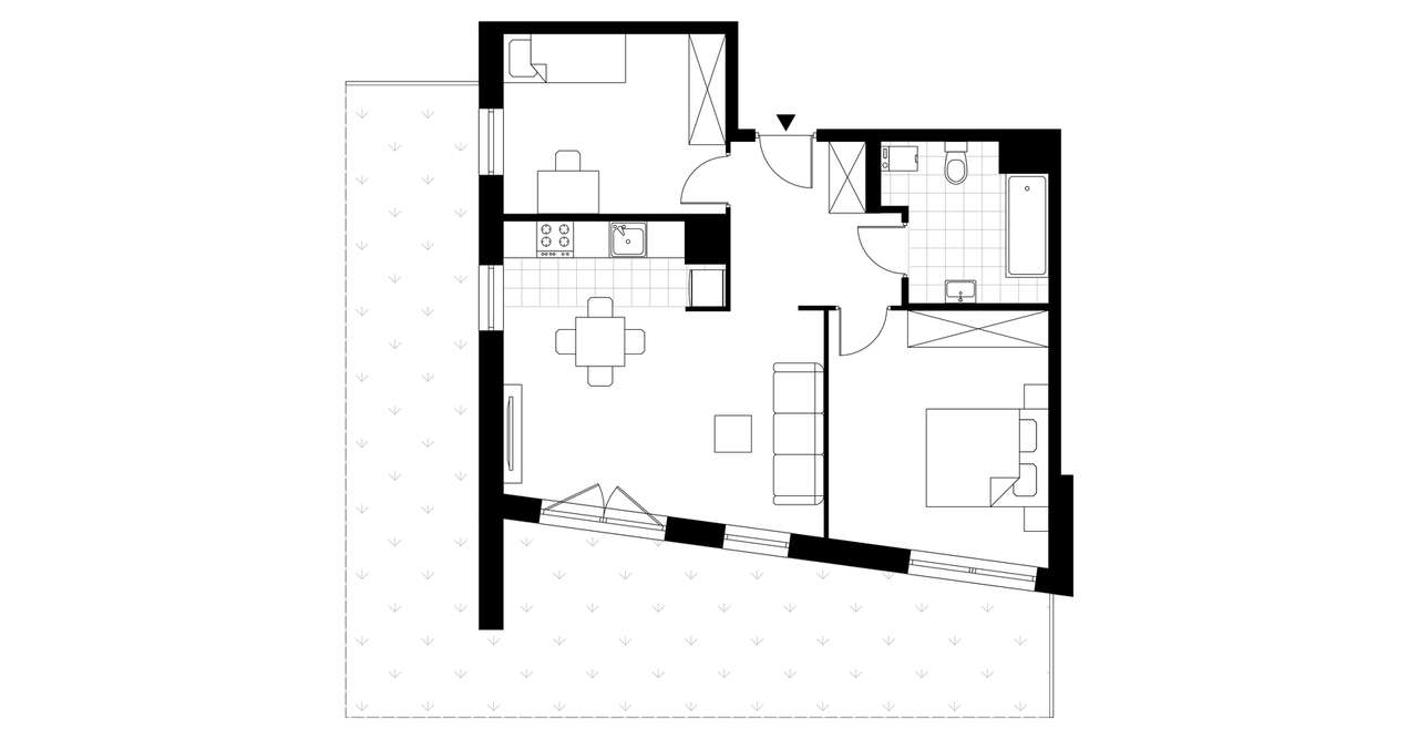 3-pokojowe mieszkanie 57m2 + ogródek Bezpośrednio - Pełny obrazek: 4/9