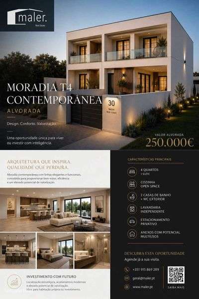 Invista Hoje, Valorize Amanhã | Moradia T4 Moderna | 250.000€