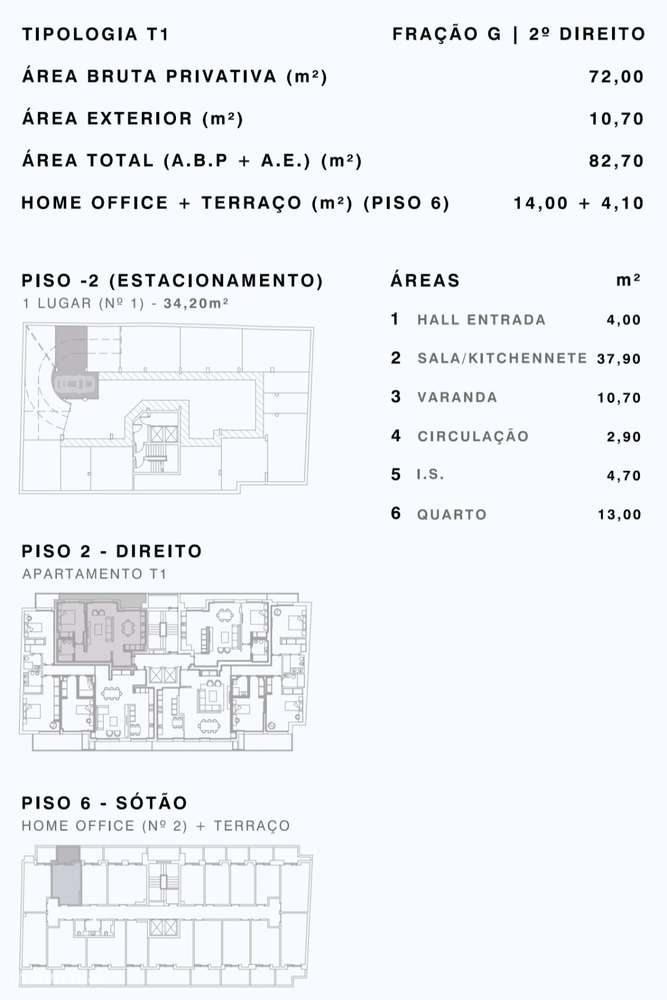 T1 Novo com home office e lugar de estacionamento Centro de Almada - Grande imagem: 5/6