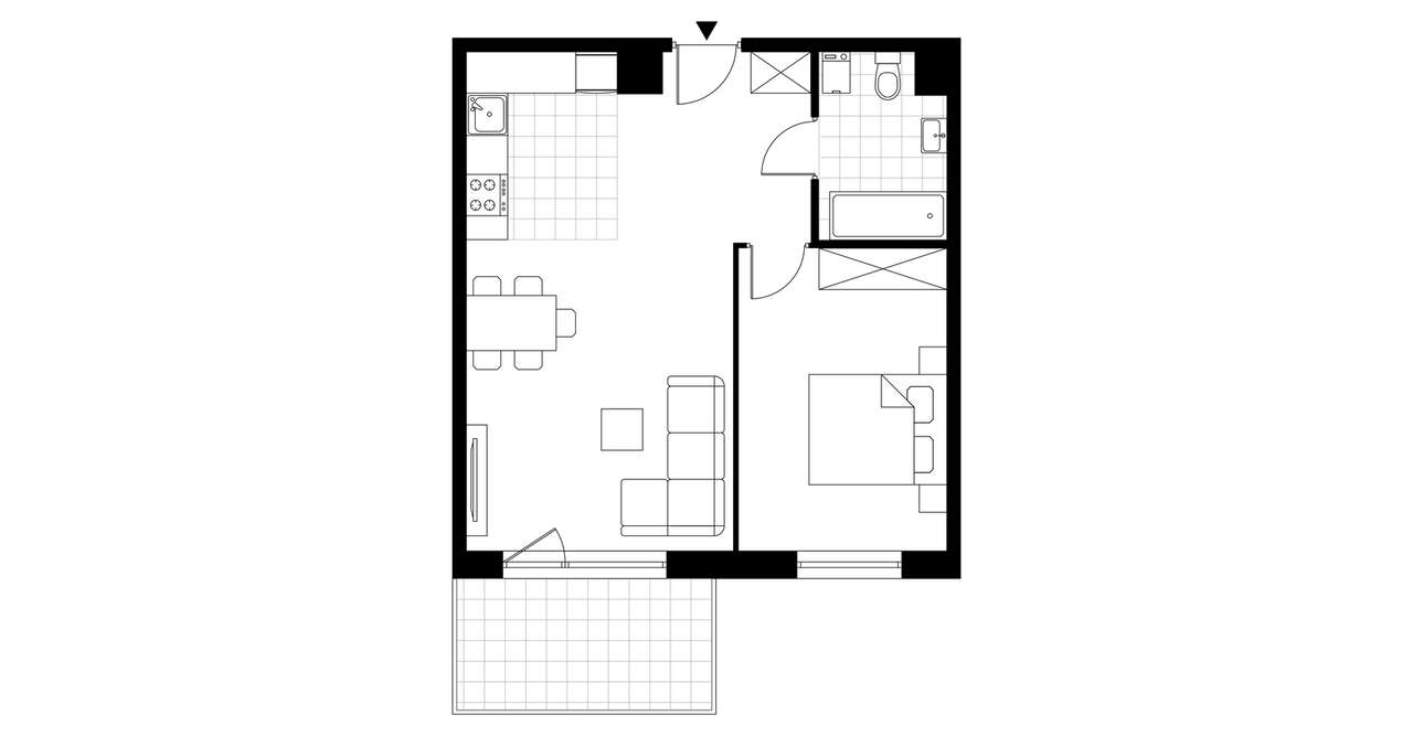 2-pokojowe mieszkanie 48m2 + balkon - Pełny obrazek: 4/6