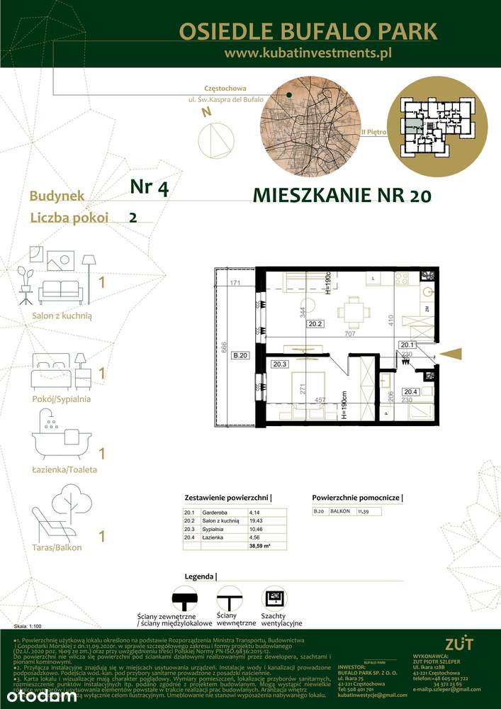 2-pokojowe mieszkanie 38m2 + balkon Bez Prowizji - Pełny obrazek: 2/7