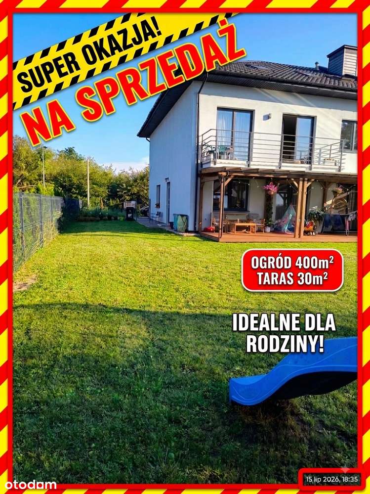 Dom bliźniak 75m² garaż w bryle działka 400m² taras 30m² blaszak 12m²