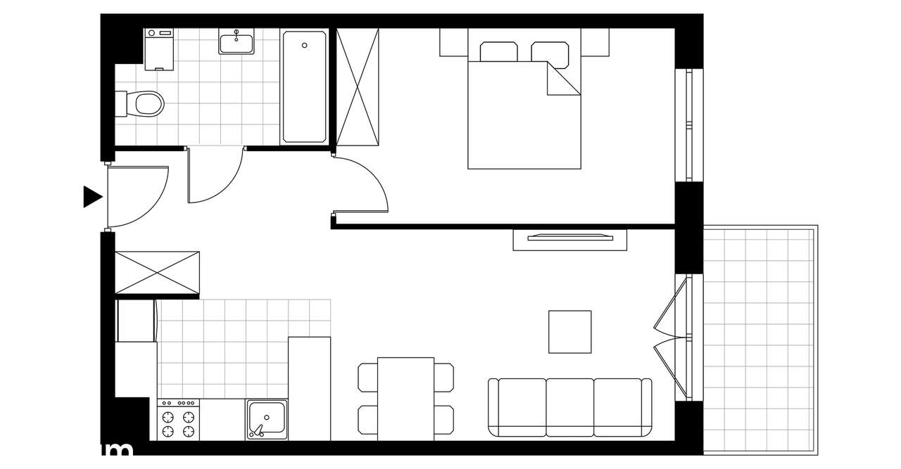 2-pokojowe mieszkanie 44m2 + balkon Bez Prowizji - Pełny obrazek: 3/7