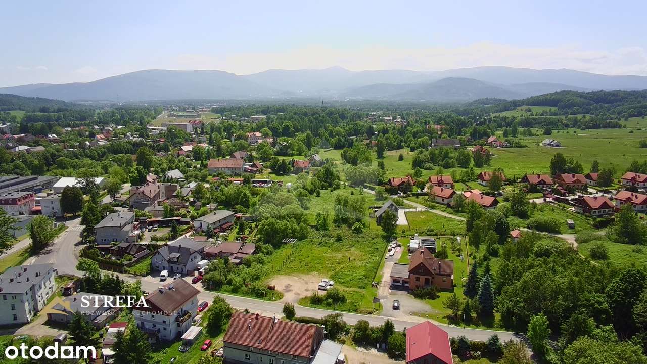 Widokowa działka budowlana z mediami i panoramą na Śnieżkę-13