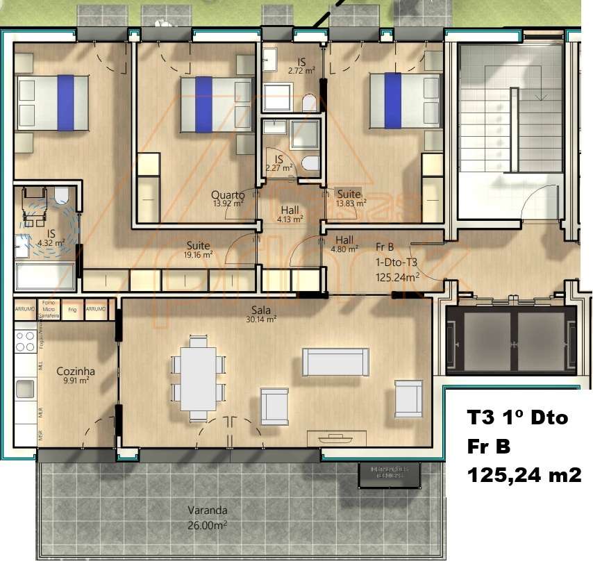 Apartamento T3 - São Martinho do Bispo - Coimbra/Venda - Grande imagem: 5/7