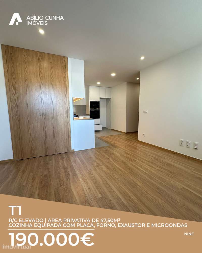Apartamento T1 | R/C Elevado | 47,50 m² | Nine | 190.000 €-2