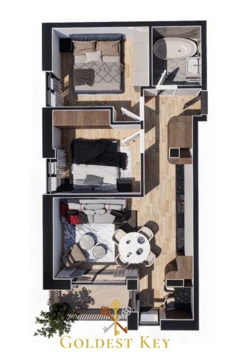 Apartament cu 3 camere, balcon la stadiul de semifinisat BACIU-0