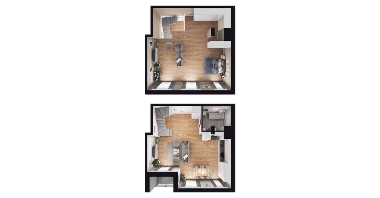 1-pokojowe mieszkanie 90 m² + loggia Bez Prowizji - Ansicht 3