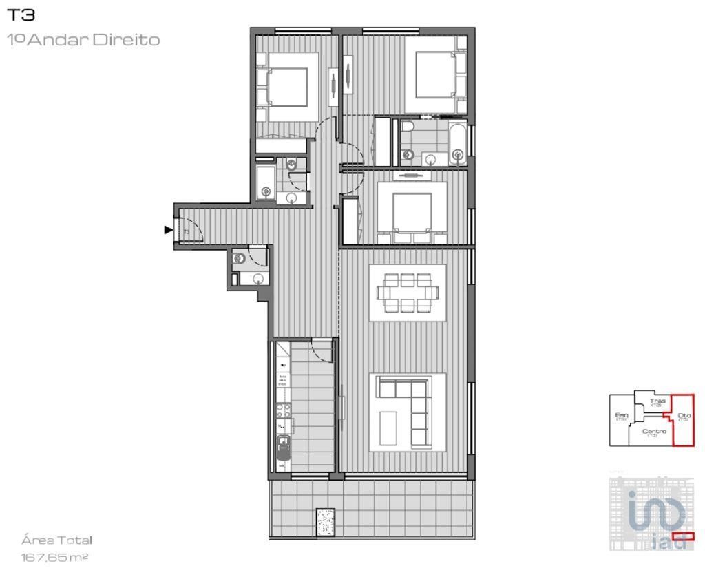 Apartamento T3 em Porto de 150,00 m2